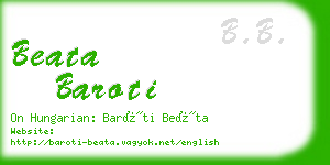 beata baroti business card